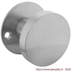 Intersteel 2165 knop plat vast op platte rozet diameter 50x2 mm met M4 bevestiging en stift RVS - A26008548 - afbeelding 1