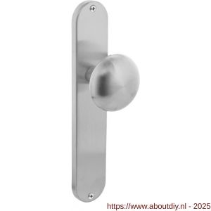 Intersteel Living 2695 knopschild ovaal 220x41x8 mm met vaste knop Paddenstoel blind RVS - A26003330 - afbeelding 1