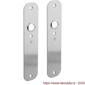 Intersteel 2698 schild plat afgerond 190x42x2 mm blind RVS - A26002903 - afbeelding 1