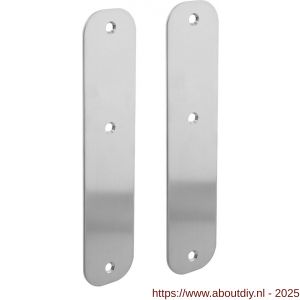 Intersteel 2698 schild plat afgerond 190x42x2 mm geheel blind RVS - A26002904 - afbeelding 1