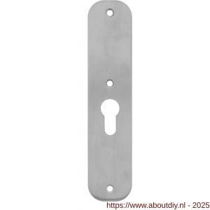 Intersteel 2698 schild plat afgerond 190x42x2 mm profielcilindergat 55 mm RVS - A26002909 - afbeelding 1