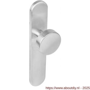 Intersteel Living 2752 knopschild ovaal verdekt 219x41x8 mm met nokken en vaste knop plat blind EN 1906/4 RVS - A26005860 - afbeelding 1