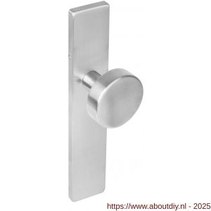 Intersteel Living 2754 knopschild rechthoekig verdekt 219x41x8 mm met nokken en vaste knop plat blind EN 1906/4 RVS - A26005866 - afbeelding 1