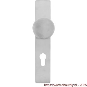 Intersteel 2754 knopschild rechthoekig verdekt 219x41x8 mm met nokken en vaste knop plat profielcilindergat 72 mm EN 1906/4 RVS - A26005868 - afbeelding 1
