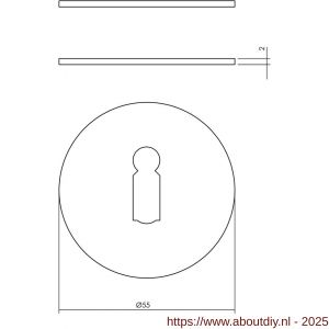 Intersteel Essentials 3403 sleutelrozetten zelfklevend diameter 55x2 mm RVS - A26011077 - afbeelding 2