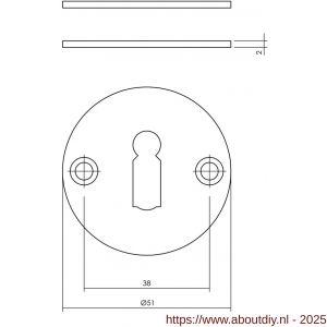 Intersteel Essentials 3409 sleutelrozetten diameter 51x2 mm RVS - A26011079 - afbeelding 2