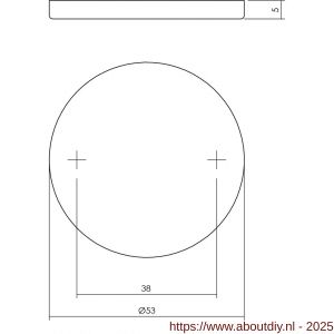 Intersteel Living 3413 afdekrozet verdekt diameter 53x5 mm RVS - A26002288 - afbeelding 2