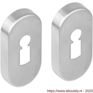 Intersteel Essentials 3417 sleutelrozetten verdekt ovaal 65x30x10 mm RVS - A26011085 - afbeelding 1