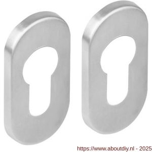 Intersteel Essentials 3418 cilinderrozetten verdekt ovaal 65x30x5 mm RVS - A26011088 - afbeelding 1