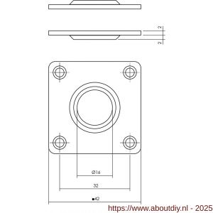 Intersteel 3419 rozetten 42x42x2 mm RVS - A26002496 - afbeelding 2