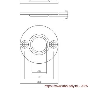 Intersteel 3421 rozetten diameter 42x2 mm RVS - A26007572 - afbeelding 2