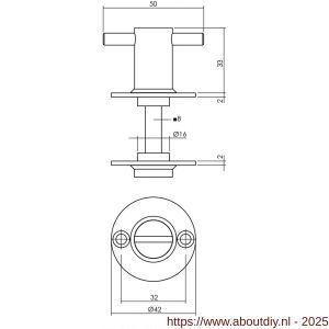 Intersteel Living 3421 WC-sluiting diameter 42x2 mm met stift 8x8 mm RVS - A26007623 - afbeelding 2