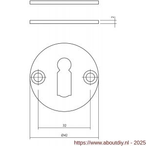 Intersteel Essentials 3421 sleutelrozetten diameter 42x2 mm RVS - A26011091 - afbeelding 2