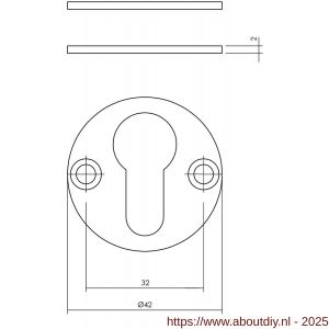 Intersteel Essentials 3421 cilinderrozetten diameter 42x2 mm RVS - A26011092 - afbeelding 2
