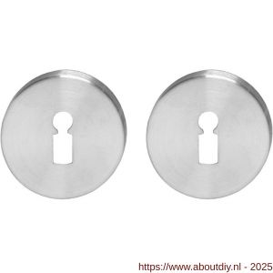 Intersteel 3464 sleutelrozetten verdekt diameter 55x8 mm met nokken RVS circulair geborsteld - A26011381 - afbeelding 1