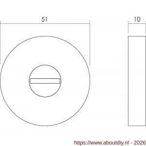Intersteel Essentials 3715 WC-sluiting verdekt ATP diameter 51x10 mm met nokken en stift 8x8 mm RVS - A26005943 - afbeelding 2