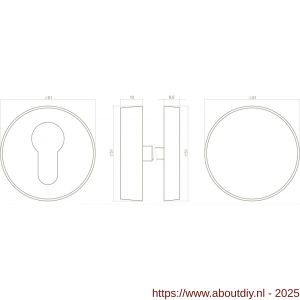 Intersteel 3752 SKG3 veiligheidsrozetten rond diameter 52x12 mm blind-profielcilindergat RVS - A26007699 - afbeelding 2