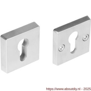 Intersteel Essentials 3752 SKG3 veiligheidsrozetten vierkant 54x54x12 mm profielcilindergat RVS - A26007700 - afbeelding 1