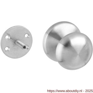 Intersteel Essentials 3930 voordeurknop Paddenstoel diameter 58 mm op achterplaat diameter 66 mm éénzijdige montage RVS - A26006035 - afbeelding 1