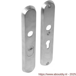 Intersteel 3961 SKG3 veiligheidsschilden ovaal 250x50 mm profielcilindergat 55 mm met kerntrekbeveiliging RVS - A26006047 - afbeelding 1