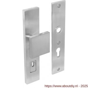 Intersteel 3962 SKG3 veiligheidsschilden rechthoekig 250x50 mm met greep profielcilindergat 92 mm met kerntrekbeveiliging RVS - A26006051 - afbeelding 1