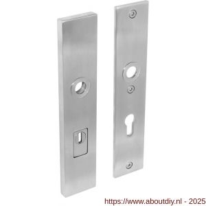 Intersteel 3963 SKG3 veiligheidsschilden rechthoekig 250x50 mm profielcilindergat 72 mm met kerntrekbeveiliging RVS - A26006052 - afbeelding 1