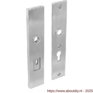 Intersteel 3963 SKG3 veiligheidsschilden rechthoekig 250x50 mm profielcilindergat 92 mm met kerntrekbeveiliging RVS - A26006053 - afbeelding 1