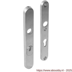 Intersteel 3981 SKG3 veiligheidsschilden ovaal smal 254x35 mm profielcilindergat 72 mm met kerntrekbeveiliging RVS - A26006056 - afbeelding 1