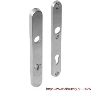 Intersteel 3981 SKG3 veiligheidsschilden ovaal smal 254x35 mm profielcilindergat 92 mm met kerntrekbeveiliging RVS - A26006057 - afbeelding 1
