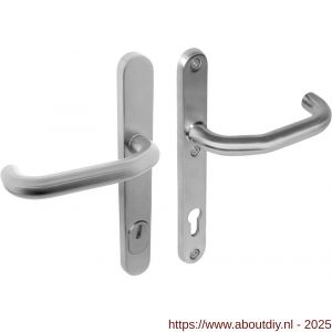 Intersteel 3982 SKG3 veiligheidsbeslag ovaal smal 254x35 mm kruk-kruk Verkropt profielcilindergat 92 mm met kerntrekbeveiliging RVS - A26006059 - afbeelding 1