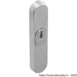 Intersteel 3983 SKG3 veiligheid buitenrozet ovaal 156x35 mm profielcilindergat 92 mm met kerntrekbeveiliging (SKG3 uitsluitend n combinatie met veiligheidsbinnenschild smal) RVS - A26006063 - afbeelding 1