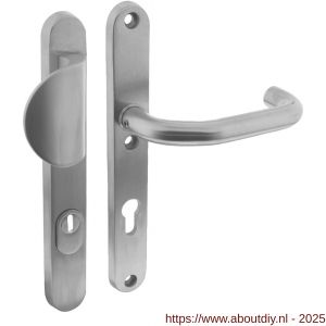 Intersteel Essentials 3985 SKG3 veiligheidsbeslag ovaal smal 254x35 mm greep-kruk Verkropt met veerconstructie profielcilindergat 72 mm met kerntrekbeveiliging RVS - A26006876 - afbeelding 1