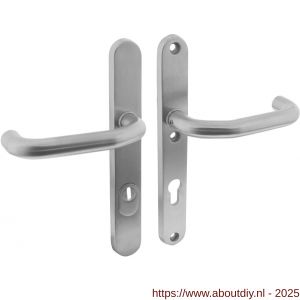 Intersteel Essentials 3987 SKG3 veiligheidsbeslag ovaal smal 254x35 mm kruk-kruk Verkropt met veerconstructie profielcilindergat 72 mm met kerntrekbeveiliging RVS - A26006878 - afbeelding 1