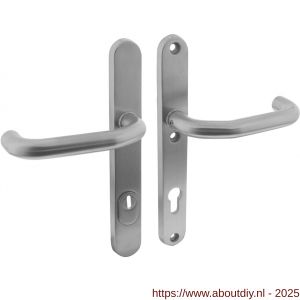Intersteel Essentials 3987 SKG3 veiligheidsbeslag ovaal smal 254x35 mm kruk-kruk Verkropt met veerconstructie profielcilindergat 92 mm met kerntrekbeveiliging RVS - A26006879 - afbeelding 1