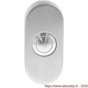 Intersteel Essentials 3990 beldrukker ovaal verdekt 65x30x10 mm RVS - A26007293 - afbeelding 1