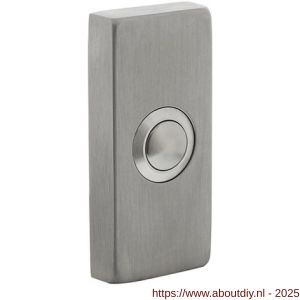 Intersteel Living 3990 beldrukker rechthoekig verdekt 65x30x10 mm RVS - A26008657 - afbeelding 1
