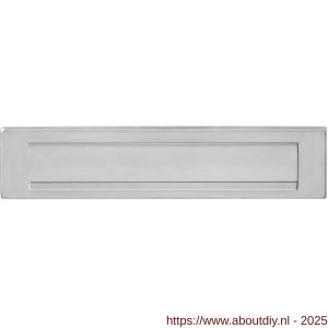 Intersteel Essentials 4000 briefplaat rechthoekig 340x75 mm met klep-regenrand RVS - A26007307 - afbeelding 1