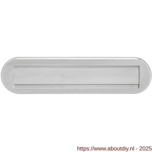 Intersteel Essentials 4000 briefplaat ovaal 340x80 mm met klep-regenrand RVS - A26007309 - afbeelding 1