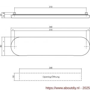Intersteel Exclusives 4000 briefplaat ovaal 340x80 mm verdekt RVS - A26007311 - afbeelding 2