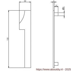 Intersteel Essentials 4020 huisnummer 1 150 mm RVS - A26002184 - afbeelding 2