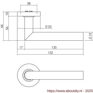 Intersteel Essentials 4057 set voordeurbeslag rond voordeurknop SKG rozetten deurbel briefplaat tochtwering en deurkruk op rozet RVS - A26008662 - afbeelding 2
