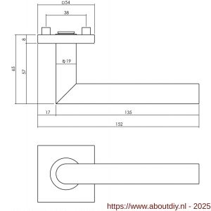 Intersteel Essentials 4057 set voordeurbeslag vierkant voordeurknop SKG rozetten deurbel briefplaat tochtwering en deurkruk op rozet RVS - A26008663 - afbeelding 2