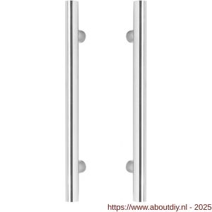 Intersteel Essentials 4327 deurgrepen per paar T-vorm 700x80x30 mm hart op hart 500 mm RVS - A26008693 - afbeelding 1