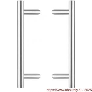 Intersteel Essentials 4328 deurgrepen per paar T-vorm schuin 700x85x25 mm hart op hart 500 mm RVS - A26006119 - afbeelding 1