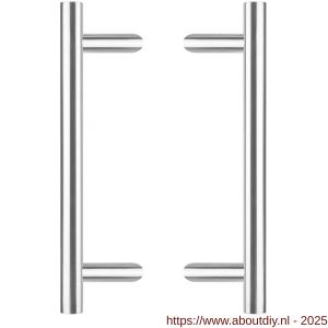 Intersteel Essentials 4329 deurgrepen per paar T-vorm schuin 600x90x30 mm hart op hart 400 mm RVS - A26008717 - afbeelding 1