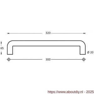 Intersteel Essentials 4332 deurgreep per stuk U-vorm 320x65x20 mm hart op hart 300 mm RVS - A26006128 - afbeelding 2