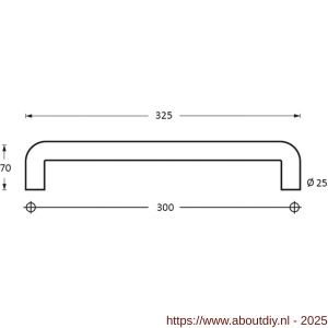 Intersteel Essentials 4333 deurgrepen per paar U-vorm 325x70x25 mm hart op hart 300 mm RVS - A26006131 - afbeelding 2