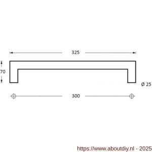 Intersteel Essentials 4336 deurgreep per stuk recht-Hoek 90 graden 325x70x25 mm hart op hart 300 mm RVS - A26006142 - afbeelding 2