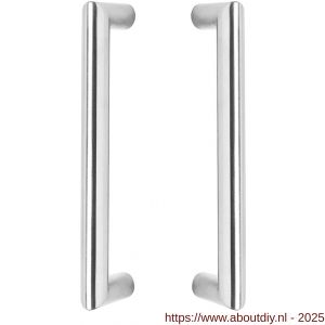 Intersteel Essentials 4339 deurgrepen per paar recht-Hoek 90 graden 630x80x30 mm hart op hart 600 mm RVS - A26008766 - afbeelding 1