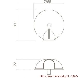 Intersteel Essentials 4421 deurstop bol diameter 67x24 mm met nokken vloermontage RVS - A26007388 - afbeelding 2